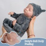 Lifelike 18-Inch Reborn Grey Baby Doll Set