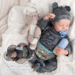 Lifelike 18-Inch Reborn Grey Baby Doll Set