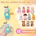 Mini Baby Doll Set - 12 Realistic Tiny Dolls