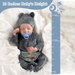 Lifelike 18-Inch Reborn Grey Baby Doll Set