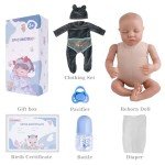 Lifelike 18-Inch Reborn Grey Baby Doll Set