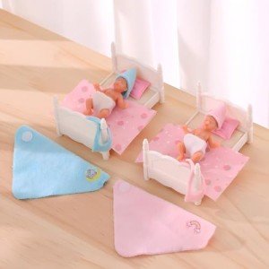 Mini Silicone Twins Baby Dolls with Bunk Bed