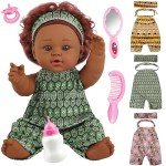 SmilessKiddo 12" Black Baby Doll with Outfits