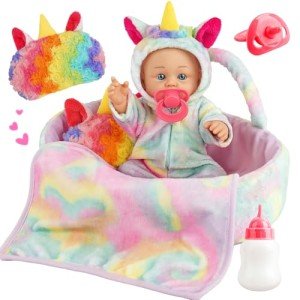 12" Unicorn Theme Baby Doll Set with Accessories