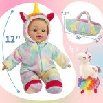 12" Unicorn Theme Baby Doll Set with Accessories