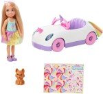 Unicorn-Themed Barbie Chelsea Doll and Car Set