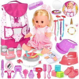 36-Piece Baby Care & Hair Salon Doll Set
