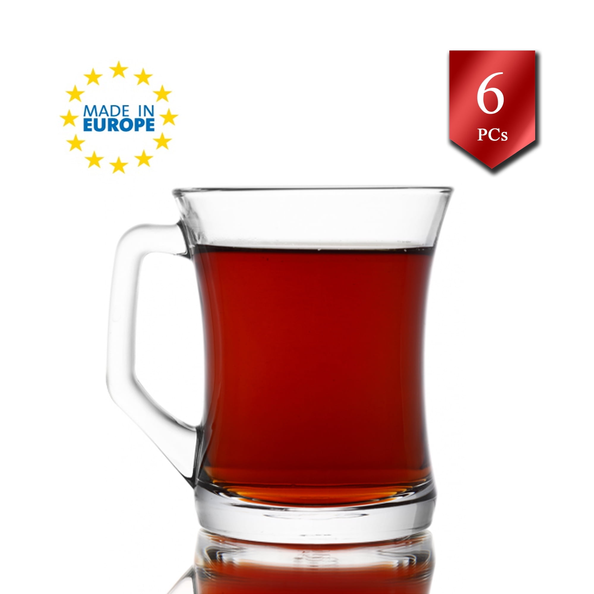 LAV Set of 6 Glass Coffee Mugs