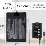 Aiicioo Reptile Heating Pad with Thermostat 16W