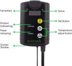 Aiicioo Reptile Heating Pad with Thermostat 16W