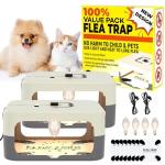 2 Pack Indoor Flea Traps with Bulbs and Discs