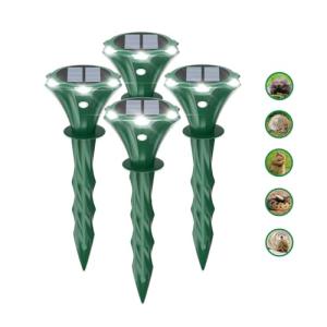 Solar Ultrasonic Mole Repellent Stakes - 4 Pack