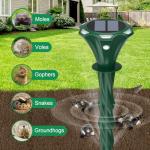 Solar Ultrasonic Mole Repellent Stakes - 4 Pack