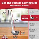 Durable Stainless Steel Soup Ladle Set - 3 Pack
