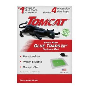 Tomcat Super Hold Glue Traps for Pests, 4 Pack