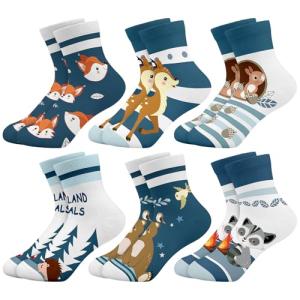 Cute Animal Socks for Toddlers - 6 Pack