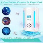 BOZFLY Ultrasonic Pest & Insect Repeller, Upgraded Indoor Ultrasonic Repellent for Mosquitoes, Roaches, Flies, Mouse, Geckos, Spiders, Electronic Plug in Pest Control, 2 Mode Switching - White (6)
