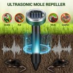 Ultrasonic Solar Mole Repellent Spikes for Gardens