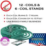 W4W Mosquito Repellent Coils - 12 Coils, 6 Stands