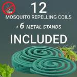 W4W Mosquito Repellent Coils - 12 Coils, 6 Stands