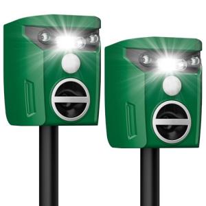 Solar-Powered Ultrasonic Animal Repellent – 2 Pack