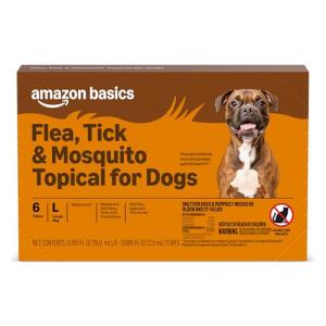 Amazon Basics Flea, Tick & Mosquito Topical Treatment for Large Dogs (21-55 pounds), 6 Count (Previously Solimo)