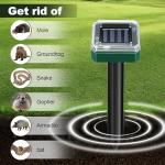 Solar Mole and Snake Repellent Ultrasonic Outdoor Stakes