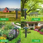 Solar Mole and Snake Repellent Ultrasonic Outdoor Stakes