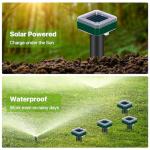 Solar Mole and Snake Repellent Ultrasonic Outdoor Stakes
