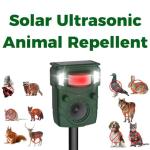 2025 Upgraded Solar Ultrasonic Animal Repellent Outdoor – Motion Activated Deer, Squirrel, Cat, Raccoon, Dog & Bird Deterrent with Multi-Frequency LED Strobe & Ultrasonic Sweep for Yard, Garden, Farm