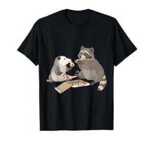 Possum and Raccoon eating pizza T-Shirt