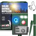 Vsyt Solar Ultrasonic Animal Repellent, Cat Repellent Outdoor, Squirrel Repellent, Deer Repellent Devices, Dog, Raccoon, Skunk, Rabbit, Rodent, Coyote, Waterproof IP 65, PIR Sensor
