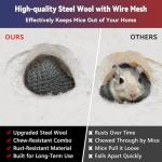 [Upgrade 4in1] Steel Wool Mice Control,Wire Mesh Hole Filler Gap Rodent Control Fill Fabric,Dual-Layer Protection for Mouse,Weep Hole Covers,3 Pack Steel Wool 1#&1 Pack Stainless Mesh Kit with Tools
