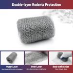 [Upgrade 4in1] Steel Wool Mice Control,Wire Mesh Hole Filler Gap Rodent Control Fill Fabric,Dual-Layer Protection for Mouse,Weep Hole Covers,3 Pack Steel Wool 1#&1 Pack Stainless Mesh Kit with Tools