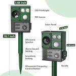 Vsyt Solar Ultrasonic Animal Repellent, Cat Repellent Outdoor, Squirrel Repellent, Deer Repellent Devices, Dog, Raccoon, Skunk, Rabbit, Rodent, Coyote, Waterproof IP 65, PIR Sensor