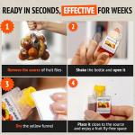 Super Ninja Fruit Fly Traps for Indoors - 4 Pack, Highly Effective Fruit Fly Catcher for Indoor Use for Home & Kitchen, Up to 3 Weeks of Performance per Bottle, Kid & Pet Friendly