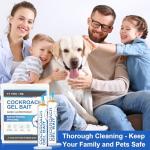 Cockroach Gel Bait Set, 4 Tubes x 30g,4 Plungers and 4 Tips, Targeted Roach Control Gel for German Common Cockroach Species, Indoor & Outdoor Application for Kitchen, Bathroom and Hidden Areas