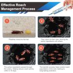 Cockroach Gel Bait Set, 4 Tubes x 30g,4 Plungers and 4 Tips, Targeted Roach Control Gel for German Common Cockroach Species, Indoor & Outdoor Application for Kitchen, Bathroom and Hidden Areas