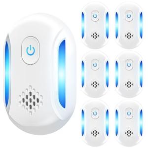 (2025 Upgraded) Ultrasonic Insect & Pest Indoor Repeller, Plug-in Control Device Electronic Repellent for Rodent, Mice, Rats, Roaches, Bugs, Ants, Spiders, Mosquitoes, 2 Mode Switching (6 Pack)
