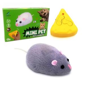 Gosyfeti Remote Control Mouse Toy, Electric RC Rat Animal, for Prank Joke Trick, Cat Playing, Kid's Children's Funny Birthday (Grey)