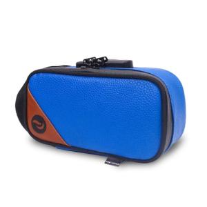 Skunk Sidekick Smell Proof Case w/Combo Lock - SK9 Premium odorless Technology (Navy Blue Leather w/Brown)