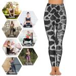 Snake Pattern Women's High Waist Tummy Control Yoga Pants with Pockets Workout Leggings for Women Running Pants Perfect Body Shaping Leggings