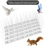 Bird Spikes with Stainless Steel Base,Covers 10.8 Feet, Bird Deterrent Outdoor for Pigeon Spikes Fence Kit for Deterring Small Metal Pigeon Deterrent Strips for Outdoor Wall Fence