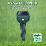 Mole Repellent Solar Powered, 4 Pack Snake & Skunk Repellent for Yard, IP 65 Waterproof Ultrasonic Deterrent Stakes, Get Rid for Rabbit, Gopher, Vole, Chipmunk, Deer, Groundhog for Lawns Garden