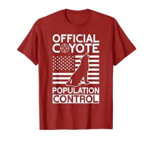 Official Coyote Population Control Yote Funny Coyote Hunting T-Shirt