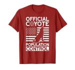 Official Coyote Population Control Yote Funny Coyote Hunting T-Shirt