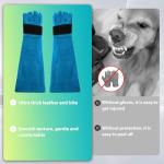 Tylulikaty 23.43inch Animal Handling Gloves, Animal Control Gloves Bite Resistant Snake Proof Cowhide Reinforced Leather Protection Dog Training Glove for Cats Scratch Reptiles Birds Falcon Grabbing