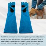 Tylulikaty 23.43inch Animal Handling Gloves, Animal Control Gloves Bite Resistant Snake Proof Cowhide Reinforced Leather Protection Dog Training Glove for Cats Scratch Reptiles Birds Falcon Grabbing