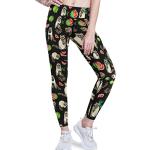 visesunny High Waist Yoga Pants with Pockets Raccoon Watermelon Cute Animal Pattern Buttery Soft Tummy Control Running Workout Pants 4 Way Stretch Pocket Leggings
