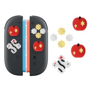 WISHAVEN ABXY Buttons Sticker Joystick Cover Caps for Switch 2, Cross D-Pad Button Caps Silicone Thumb Grips Set Compatible with Nintendo Switch 2 Controller - A pples and Snake